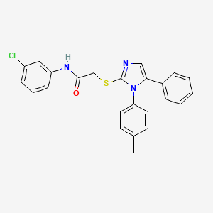 molecular formula C24H20ClN3OS B2380525 N-(3-chlorophenyl)-2-((5-phenyl-1-(p-tolyl)-1H-imidazol-2-yl)thio)acetamide CAS No. 1206998-08-4
