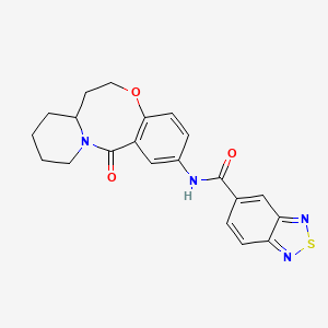 molecular formula C21H20N4O3S B2380531 N-(6-氧代-2,3,4,12,13,13a-六氢-1H-吡啶并[2,1-d][1,5]苯并恶唑杂辛-8-基)-2,1,3-苯并噻二唑-5-甲酰胺 CAS No. 1226458-05-4