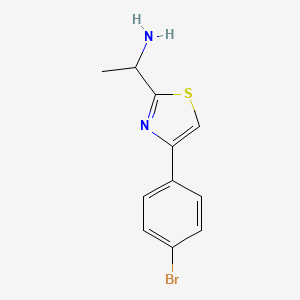 molecular formula C11H11BrN2S B2380534 1-[4-(4-溴苯基)-1,3-噻唑-2-基]乙-1-胺 CAS No. 642929-49-5