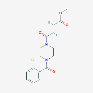molecular formula C16H17ClN2O4 B2380537 Methyl (E)-4-[4-(2-chlorobenzoyl)piperazin-1-yl]-4-oxobut-2-enoate CAS No. 2411323-32-3