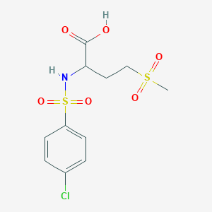 2-{[(4-Chlorophenyl)sulfonyl]amino}-4-(methylsulfonyl)butanoic acid