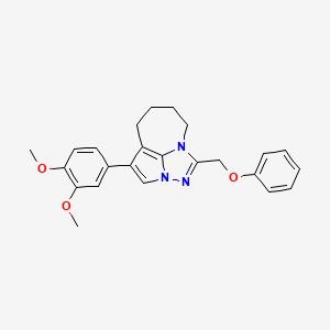 molecular formula C24H25N3O3 B2380542 1-(3,4-Dimethoxyphenyl)-4-(phenoxymethyl)-5,6,7,8-tetrahydro-2a,3,4a-triazacyclopenta[cd]azulene CAS No. 877813-99-5