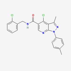 molecular formula C22H18Cl2N4O B2380543 4-chloro-N-(2-chlorobenzyl)-3-methyl-1-(p-tolyl)-1H-pyrazolo[3,4-b]pyridine-5-carboxamide CAS No. 1021060-82-1