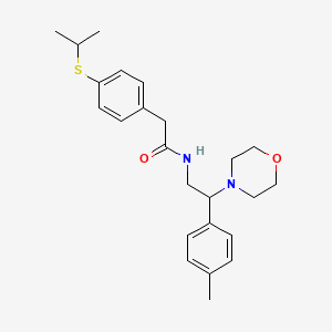 molecular formula C24H32N2O2S B2380546 2-(4-(isopropylthio)phenyl)-N-(2-morpholino-2-(p-tolyl)ethyl)acetamide CAS No. 1219913-71-9