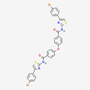 molecular formula C32H20Br2N4O3S2 B2380552 N-[4-(4-bromophenyl)-1,3-thiazol-2-yl]-4-[4-[[4-(4-bromophenyl)-1,3-thiazol-2-yl]carbamoyl]phenoxy]benzamide CAS No. 391228-62-9