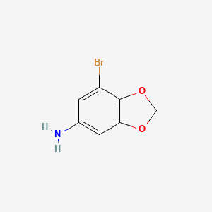 molecular formula C7H6BrNO2 B2380558 7-溴苯并[d][1,3]二噁唑-5-胺 CAS No. 2174001-26-2