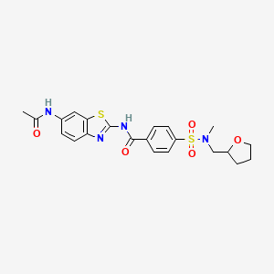 N-(6-acetamidobenzo[d]thiazol-2-yl)-4-(N-methyl-N-((tetrahydrofuran-2-yl)methyl)sulfamoyl)benzamide