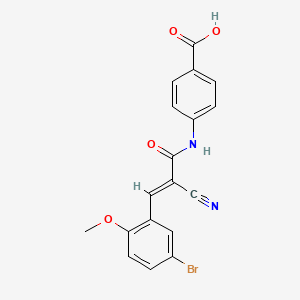 molecular formula C18H13BrN2O4 B2380572 4-[[(E)-3-(5-bromo-2-methoxyphenyl)-2-cyanoprop-2-enoyl]amino]benzoic acid CAS No. 1004370-04-0