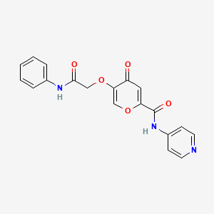 molecular formula C19H15N3O5 B2380574 4-oxo-5-(2-oxo-2-(phenylamino)ethoxy)-N-(pyridin-4-yl)-4H-pyran-2-carboxamide CAS No. 1105251-46-4