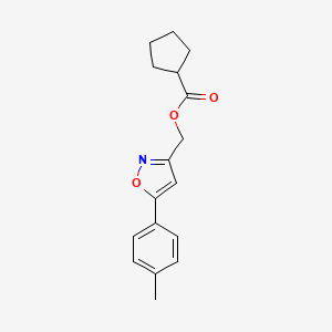 molecular formula C17H19NO3 B2380576 (5-(p-Tolyl)isoxazol-3-yl)methyl cyclopentanecarboxylate CAS No. 946342-70-7