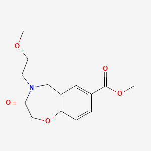 molecular formula C14H17NO5 B2380583 Methyl 4-(2-methoxyethyl)-3-oxo-2,3,4,5-tetrahydro-1,4-benzoxazepine-7-carboxylate CAS No. 1710471-68-3