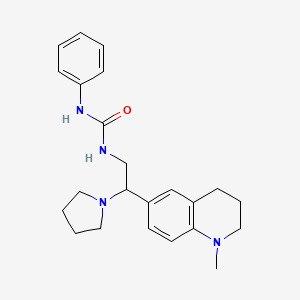 molecular formula C23H30N4O B2380584 1-(2-(1-Methyl-1,2,3,4-tetrahydroquinolin-6-yl)-2-(pyrrolidin-1-yl)ethyl)-3-phenylurea CAS No. 1170983-84-2