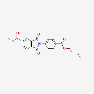 molecular formula C22H21NO6 B2380591 1,3-二氧代-2-(4-((戊氧羰基)苯基)异吲哚啉-5-甲酸甲酯 CAS No. 306763-56-4