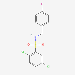 molecular formula C13H10Cl2FNO2S B2380603 ((2,5-二氯苯基)磺酰基)((4-氟苯基)甲基)胺 CAS No. 560077-03-4