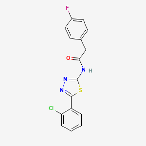 molecular formula C16H11ClFN3OS B2380605 N-(5-(2-氯苯基)-1,3,4-噻二唑-2-基)-2-(4-氟苯基)乙酰胺 CAS No. 476459-78-6