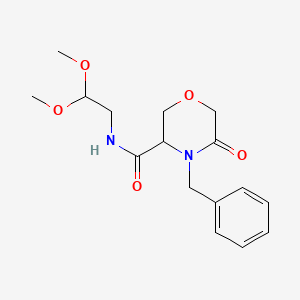 molecular formula C16H22N2O5 B2380608 4-苄基-N-(2,2-二甲氧基乙基)-5-氧代吗啉-3-羧酰胺 CAS No. 1351585-37-9