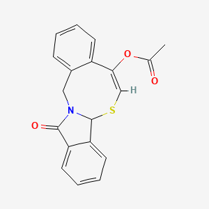 molecular formula C19H15NO3S B2380609 12-氧代-7a,12-二氢-14H-异吲哚并[2,1-b][4,2]苯并噻唑杂辛-5-基乙酸酯 CAS No. 866008-86-8