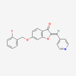 molecular formula C21H14FNO3 B2380618 (Z)-6-((2-氟苄基)氧基)-2-(吡啶-4-基亚甲基)苯并呋喃-3(2H)-酮 CAS No. 622790-64-1
