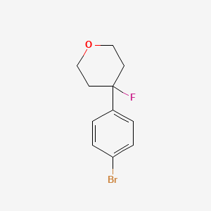 molecular formula C11H12BrFO B2380625 4-(4-溴苯基)-4-氟四氢-2H-吡喃 CAS No. 1780214-06-3