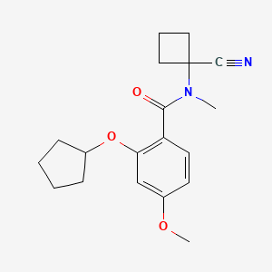 molecular formula C19H24N2O3 B2380626 N-(1-Cyanocyclobutyl)-2-cyclopentyloxy-4-methoxy-N-methylbenzamide CAS No. 1645369-45-4