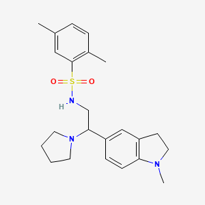 molecular formula C23H31N3O2S B2380627 2,5-二甲基-N-(2-(1-甲基吲哚啉-5-基)-2-(吡咯烷-1-基)乙基)苯磺酰胺 CAS No. 946266-48-4