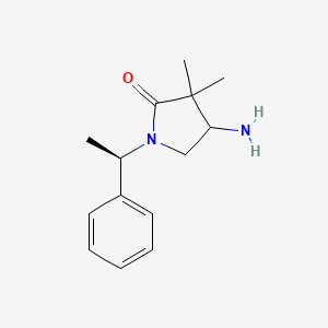 molecular formula C14H20N2O B2380628 4-氨基-3,3-二甲基-1-[(1R)-1-苯乙基]吡咯烷-2-酮 CAS No. 1788065-53-1