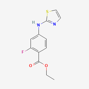 molecular formula C12H11FN2O2S B2380629 Ethyl 2-fluoro-4-(1,3-thiazol-2-ylamino)benzoate CAS No. 2248377-77-5