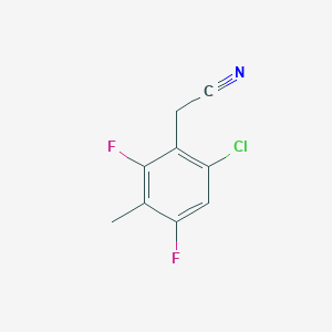 molecular formula C9H6ClF2N B2380631 6-Chloro-2,4-difluoro-3-methylphenylacetonitrile CAS No. 1858250-05-1