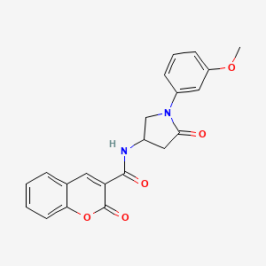 molecular formula C21H18N2O5 B2380632 N-(1-(3-甲氧基苯基)-5-氧代吡咯烷-3-基)-2-氧代-2H-色烯-3-甲酰胺 CAS No. 905683-74-1