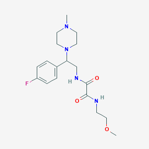 molecular formula C18H27FN4O3 B2380634 N1-(2-(4-fluorophenyl)-2-(4-methylpiperazin-1-yl)ethyl)-N2-(2-methoxyethyl)oxalamide CAS No. 903355-94-2