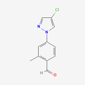 molecular formula C11H9ClN2O B2380635 4-(4-氯-1H-吡唑-1-基)-2-甲基苯甲醛 CAS No. 1247173-31-4