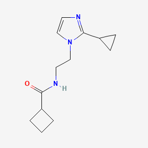 molecular formula C13H19N3O B2380639 N-(2-(2-cyclopropyl-1H-imidazol-1-yl)ethyl)cyclobutanecarboxamide CAS No. 2034452-12-3