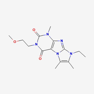 molecular formula C15H21N5O3 B2380641 6-乙基-2-(2-甲氧基乙基)-4,7,8-三甲基嘌呤[7,8-a]咪唑-1,3-二酮 CAS No. 896059-36-2