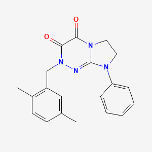 molecular formula C20H20N4O2 B2380643 2-(2,5-dimethylbenzyl)-8-phenyl-7,8-dihydroimidazo[2,1-c][1,2,4]triazine-3,4(2H,6H)-dione CAS No. 941975-97-9
