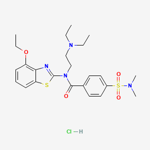 molecular formula C24H33ClN4O4S2 B2380650 N-(2-(diethylamino)ethyl)-4-(N,N-dimethylsulfamoyl)-N-(4-ethoxybenzo[d]thiazol-2-yl)benzamide hydrochloride CAS No. 1215557-38-2
