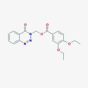 molecular formula C19H19N3O5 B2380655 (4-氧代苯并[d][1,2,3]三嗪-3(4H)-基)甲基 3,4-二乙氧基苯甲酸酯 CAS No. 473237-71-7