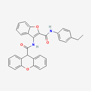 molecular formula C31H24N2O4 B2380659 N-(2-((4-乙基苯基)氨基羰基)苯并呋喃-3-基)-9H-呫吨-9-甲酰胺 CAS No. 888462-33-7