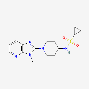 molecular formula C15H21N5O2S B2380661 N-[1-(3-Methylimidazo[4,5-b]pyridin-2-yl)piperidin-4-yl]cyclopropanesulfonamide CAS No. 2415500-23-9