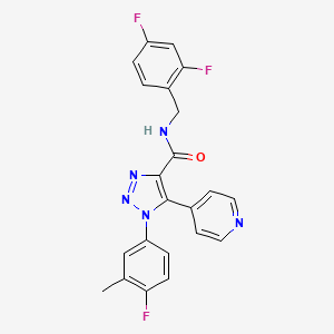 molecular formula C22H16F3N5O B2380663 3-(4-{2-[(3,4-dimethoxyphenyl)amino]-2-oxoethyl}-3-oxo-3,4-dihydroquinoxalin-2-yl)-N-methylpropanamide CAS No. 1251623-21-8