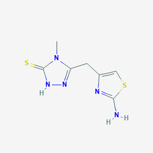 molecular formula C7H9N5S2 B2380669 3-[(2-amino-1,3-thiazol-4-yl)methyl]-4-methyl-4,5-dihydro-1H-1,2,4-triazole-5-thione CAS No. 690642-82-1