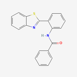 molecular formula C20H14N2OS B2380671 N-[2-(1,3-benzothiazol-2-yl)phenyl]benzamide CAS No. 313960-33-7