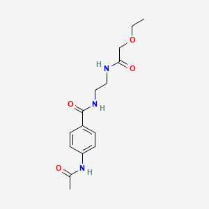 molecular formula C15H21N3O4 B2380672 4-乙酰氨基-N-(2-(2-乙氧基乙酰氨基)乙基)苯甲酰胺 CAS No. 1021107-90-3