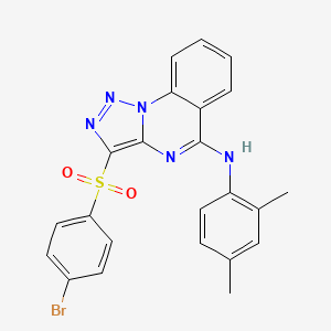 molecular formula C23H18BrN5O2S B2380676 3-((4-bromophenyl)sulfonyl)-N-(2,4-dimethylphenyl)-[1,2,3]triazolo[1,5-a]quinazolin-5-amine CAS No. 895640-88-7