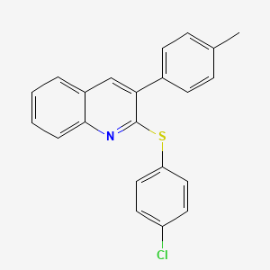 molecular formula C22H16ClNS B2380681 4-Chlorophenyl 3-(4-methylphenyl)-2-quinolinyl sulfide CAS No. 339102-42-0