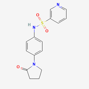molecular formula C15H15N3O3S B2380684 N-(4-(2-oxopyrrolidin-1-yl)phenyl)pyridine-3-sulfonamide CAS No. 1207052-95-6