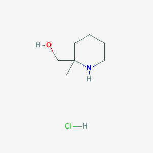 molecular formula C7H16ClNO B2380692 (2-Methyl-2-piperidinyl)methanol hydrochloride CAS No. 1094071-26-7; 1290049-87-4