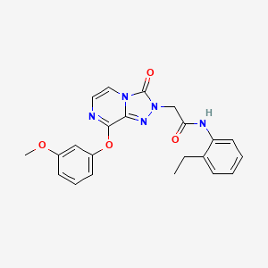 molecular formula C22H21N5O4 B2380696 N-(2-乙基苯基)-2-(8-(3-甲氧基苯氧基)-3-氧代-[1,2,4]三唑并[4,3-a]哒嗪-2(3H)-基)乙酰胺 CAS No. 1251692-62-2