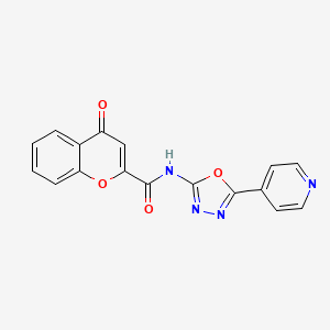 molecular formula C17H10N4O4 B2380701 4-oxo-N-(5-(pyridin-4-yl)-1,3,4-oxadiazol-2-yl)-4H-chromene-2-carboxamide CAS No. 862824-94-0