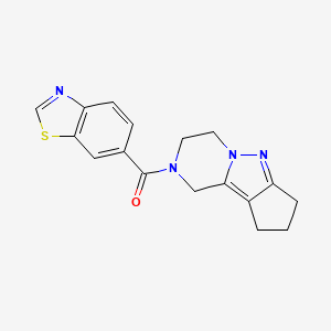 molecular formula C17H16N4OS B2380702 benzo[d]thiazol-6-yl(3,4,8,9-tetrahydro-1H-cyclopenta[3,4]pyrazolo[1,5-a]pyrazin-2(7H)-yl)methanone CAS No. 2034372-14-8