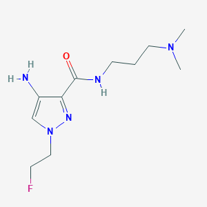 molecular formula C11H20FN5O B2380718 4-Amino-N-[3-(dimethylamino)propyl]-1-(2-fluoroethyl)-1H-pyrazole-3-carboxamide CAS No. 2101200-86-4